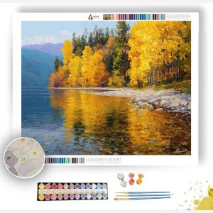 GOLDEN AUTUMN LAKESIDE - Paint by Numbers Full Kit