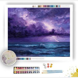 VIOLET STORM OVER THE SEA - Paint by Numbers Full Kit