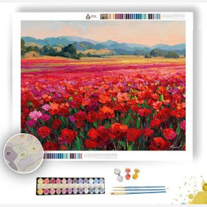 CRIMSON BLOOM MEADOW - Paint by Numbers Full Kit