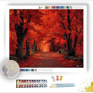 SCARLET AUTUMN CORRIDOR - Paint by Numbers Full Kit