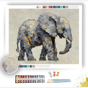 PIXEL ELEPHANT BLOCK - Paint by Numbers Full Kit