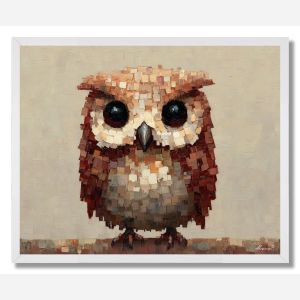 PIXEL OWL SIMPLE - FRAMED
