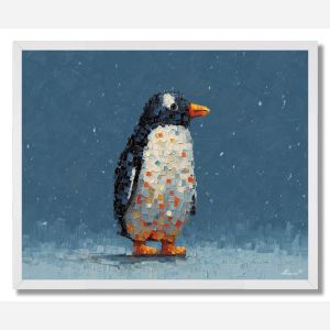 PIXEL PENGUIN DOT - FRAMED