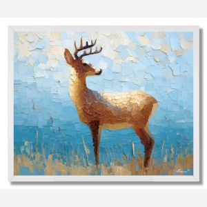 PIXEL DEER SILHOUETTE - FRAMED