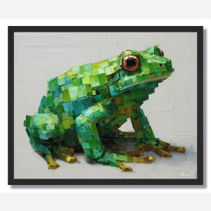 PIXEL FROG BLOCKY - FRAMED