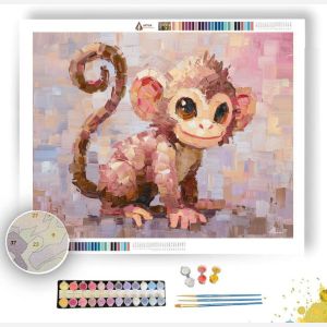 PIXEL KAWAII MONKEY - Paint by Numbers Full Kit