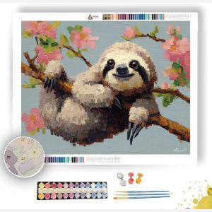 PIXEL KAWAII SLOTH - Paint by Numbers Full Kit