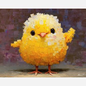 kawaii chick pixel, cute yellow sprite, fluffy bird pixel, tiny wings, adorable chick, pastel colors, chibi bird art, bright animal icon
