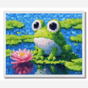 PIXEL KAWAII FROG - FRAMED