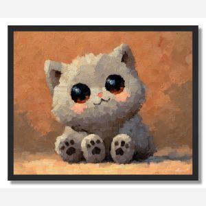PIXEL KAWAII CAT - FRAMED
