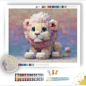 PIXEL KAWAII LION - Paint by Numbers Full Kit