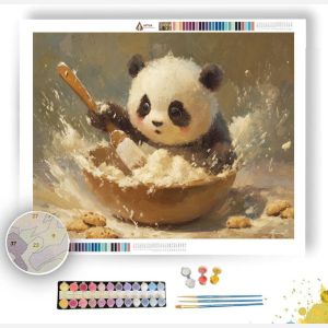 KAWAII PANDA BAKING COOKIES - Paint by Numbers Full Kit