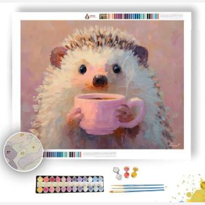 KAWAII HEDGEHOG DRINKING HOT COCOA - Paint by Numbers Full Kit