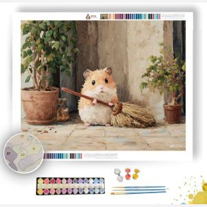 KAWAII HAMSTER SWEEPING - Paint by Numbers Full Kit