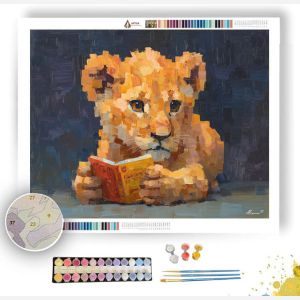 KAWAII LION STUDYING - Paint by Numbers Full Kit