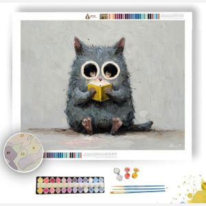 KAWAII CAT READING BOOK - Paint by Numbers Full Kit