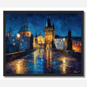 CHARLES BRIDGE NIGHT LANTERNS - FRAMED