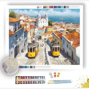 LISBON ALFAMA HILLSIDE TRAMS - Paint by Numbers Full Kit