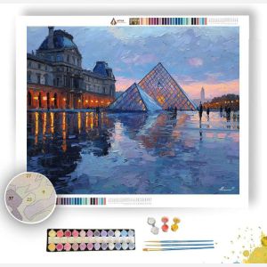 LOUVRE PYRAMID AFTER RAIN - Paint by Numbers Full Kit