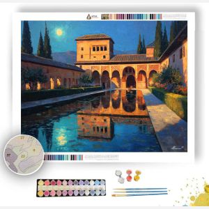 GRANADA ALHAMBRA MOONLIT COURTYARD - Paint by Numbers Full Kit