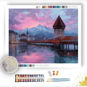 LUCERNE CHAPEL BRIDGE SUNRISE - Paint by Numbers Full Kit