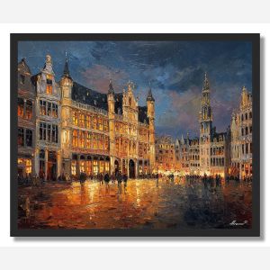 BRUSSELS GRAND PLACE GILDED HOUSES - FRAMED
