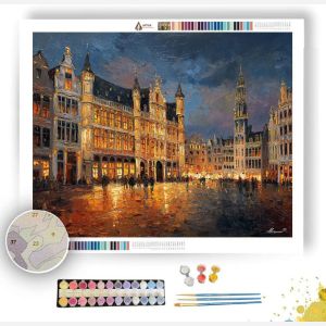 BRUSSELS GRAND PLACE GILDED HOUSES - Paint by Numbers Full Kit