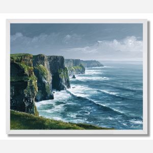 IRISH CLIFFS OF MOHER ATLANTIC SPRAY - FRAMED