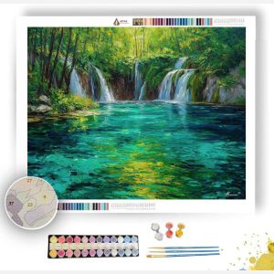 PLITVICE CASCADE EMERALD POOLS - Paint by Numbers Full Kit