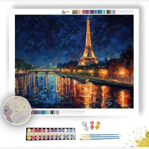 EIFFEL TOWER MIDNIGHT SPARKLE - Paint by Numbers Full Kit