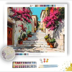 ATHENS PLAKA SUNLIT STEPS - Paint by Numbers Full Kit