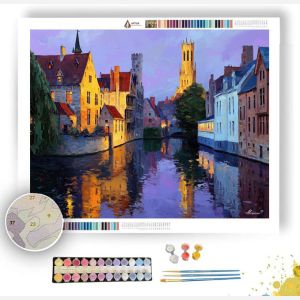 BRUGES FAIRYTALE CANAL TWILIGHT - Paint by Numbers Full Kit