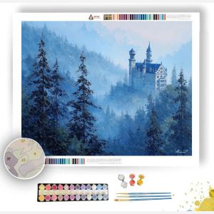 NEUSCHWANSTEIN CASTLE MISTY PINES - Paint by Numbers Full Kit