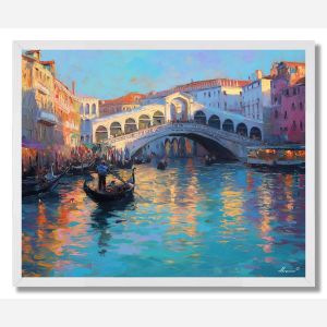 RIALTO BRIDGE VENICE GLOW - FRAMED