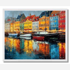 COPENHAGEN NYHAVN HARBOUR COLORS - FRAMED