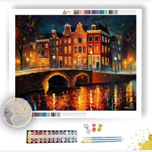 AMSTERDAM CANAL BICYCLE LIGHTS - Paint by Numbers Full Kit