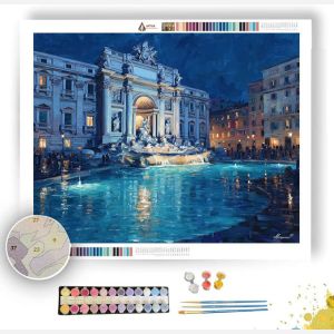 ROME TREVI FOUNTAIN MOONLIGHT - Paint by Numbers Full Kit