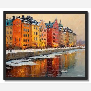 STOCKHOLM OLD TOWN WINTER LIGHT - FRAMED