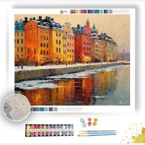 STOCKHOLM OLD TOWN WINTER LIGHT - Paint by Numbers Full Kit