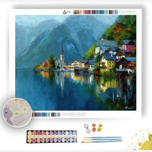 HALLSTATT MOUNTAIN MIRROR LAKE - Paint by Numbers Full Kit