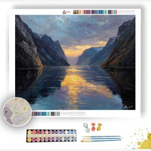 NORWEGIAN FJORD LIGHT PATH - Paint by Numbers Full Kit
