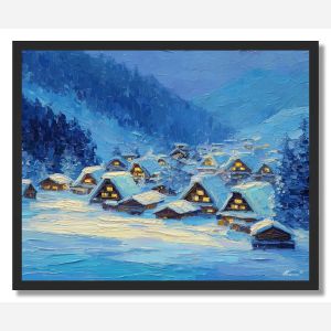PIXEL WINTER VILLAGE - FRAMED