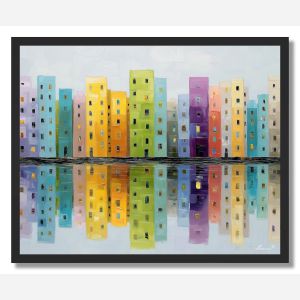 PIXEL CITY BLOCKS - FRAMED