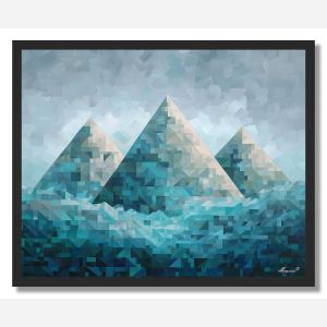 PIXEL MOUNTAIN TRIAD - FRAMED