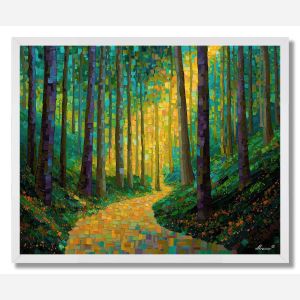 PIXEL FOREST PATH - FRAMED