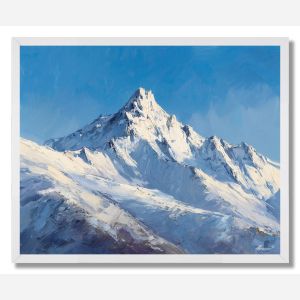 PIXEL SNOWY PEAK - FRAMED