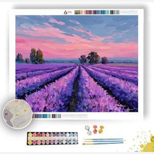 PIXEL LAVENDER FIELD - Paint by Numbers Full Kit