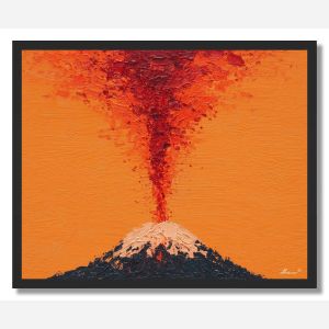 PIXEL VOLCANO SHAPE - FRAMED