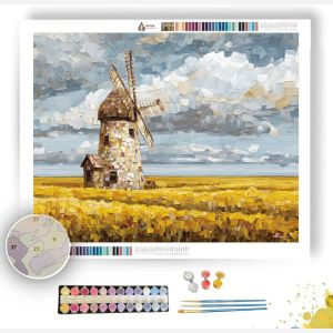 PIXEL WINDMILL FIELDS - Paint by Numbers Full Kit