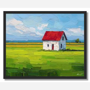 PIXEL FARMHOUSE ICON - FRAMED